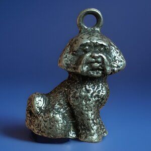 Vintage Signed CM Pendant Jewelry Metal Silver-tone Dog Pendant